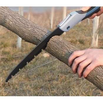 LORIOTH® Handzaag - Houtzaag - Snoei Zaag -  Takken Zaag Inklapbaar - Kapzaag - Zaag - Zwart - Roestvrijstaal - 66 cm -