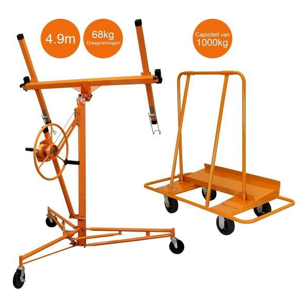Drywall Lifter Hoist 16ft & Plaster Board Trolley Drywall Lifter Hoist 16ft & Plaster Board Trolley