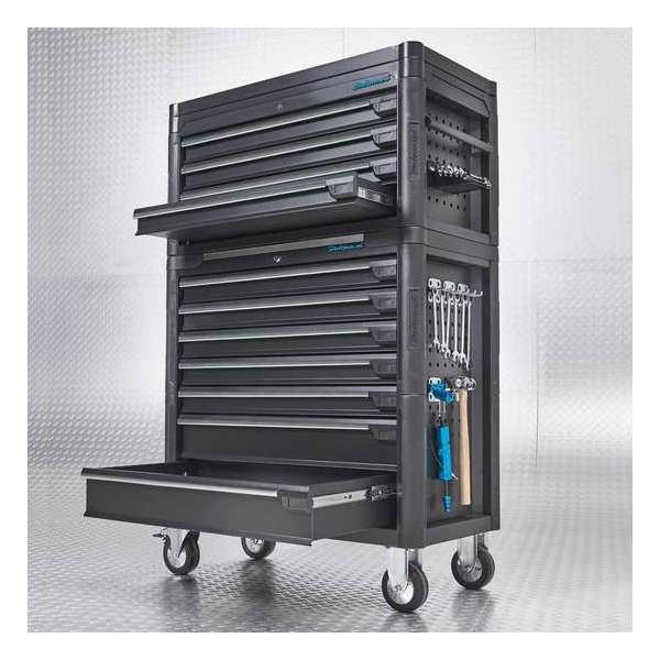 Datona® Gereedschapswagen 7 laden met gereedschapskist 4 laden 100 cm - Mat Zwart Datona® Gereedschapswagen 7 laden met gereedschapskist 4 laden 100 cm - Mat Zwart