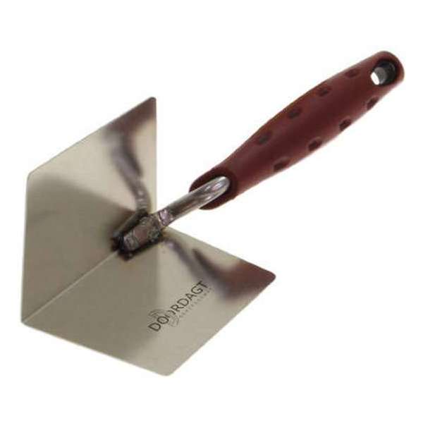 Doordagt Hoek troffel RVS - 75 mm x 110 mm - inwendig voor gips - met softgrip Doordagt Hoek troffel RVS - 75 mm x 110 mm - inwendig voor gips - met softgrip