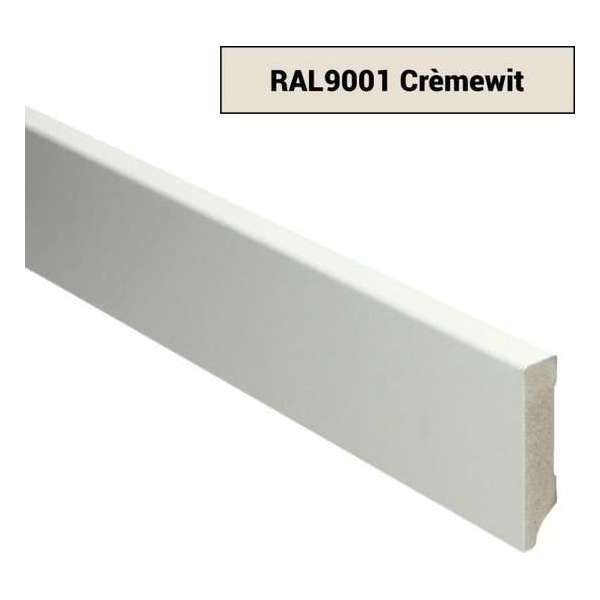 Hoge plinten - MDF - Moderne plint 70x15 mm - Wit - Voorgelakt - RAL 9001 - Per stuk 2,4m Hoge plinten - MDF - Moderne plint 70x15 mm - Wit - Voorgelakt - RAL 9001 - Per stuk 2,4m