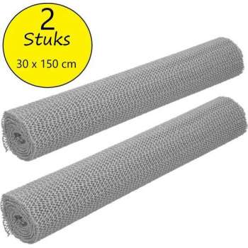 Antislipmat 2 Stuks 30 x 150 cm – Antislip Onderkleed op Rol – Grijs