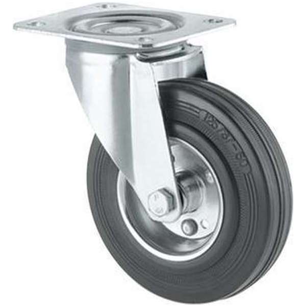 Tente Alpha zwenkwiel 80 mm met plaat 50 kg kunststof kern Tente Alpha zwenkwiel 80 mm met plaat 50 kg kunststof kern