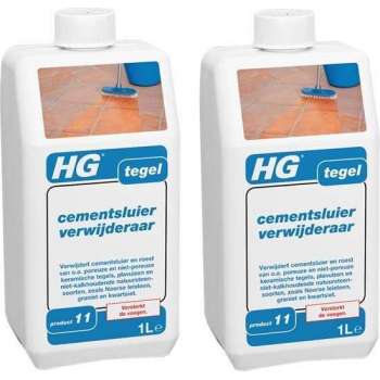HG tegel cementsluierverwijderaar Voor alle soorten tegels en plavuizen - 2 Stuks !