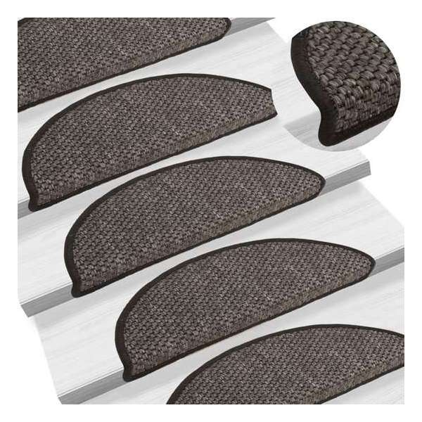 vidaXL Trapmatten zelfklevend 15 st sisal-look 56x20 cm antracietkleur vidaXL Trapmatten zelfklevend 15 st sisal-look 56x20 cm antracietkleur