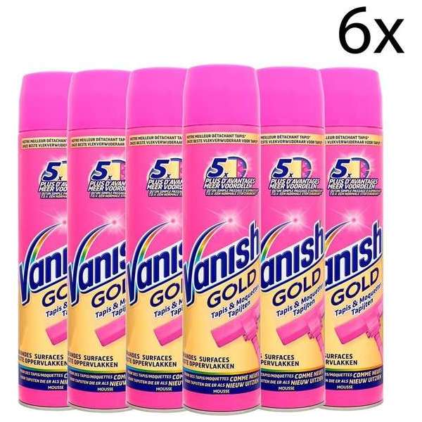 Vanish Gold Mousse Tapijtreiniger Vlekkenverwijderaar - 600 ml x6 Vanish Gold Mousse Tapijtreiniger Vlekkenverwijderaar - 600 ml x6