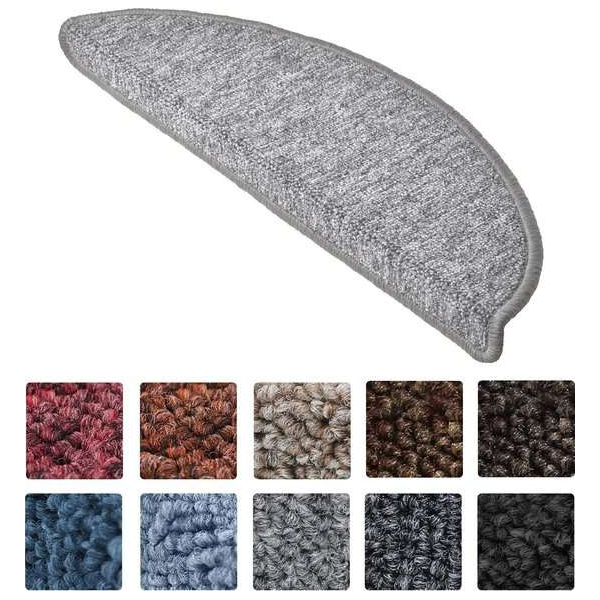 Beautissu Trapmatten ProStair - 15 stuks - 56x20cm - trapmat zelfklevend afgerond - grijs Beautissu Trapmatten ProStair - 15 stuks - 56x20cm - trapmat zelfklevend afgerond - grijs
