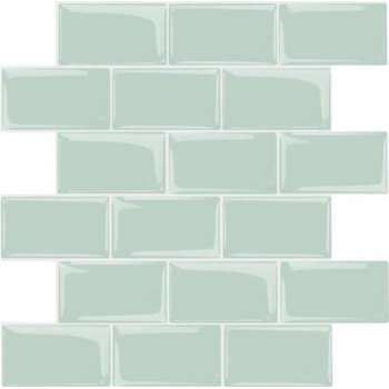Zelfklevende metrotegel - set van 5 - groene metrotegel - 30,4 x 30,4 cm - backsplash - subway tile