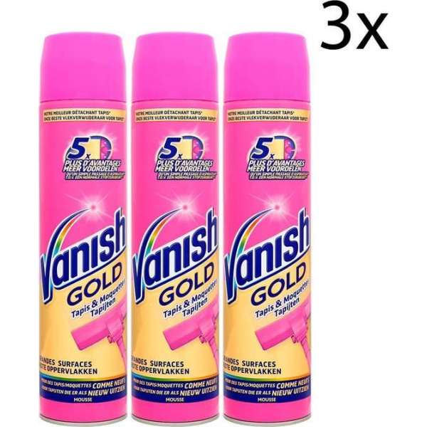 Vanish Gold Mousse Tapijt Vlekverwijderaar - 3 x 600 ml - Grootverpakking Vanish Gold Mousse Tapijt Vlekverwijderaar - 3 x 600 ml - Grootverpakking