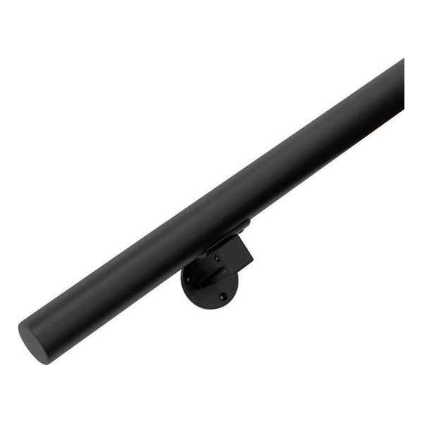Zwarte Trapleuning 50 cm met 2 houders Zwarte Trapleuning 50 cm met 2 houders