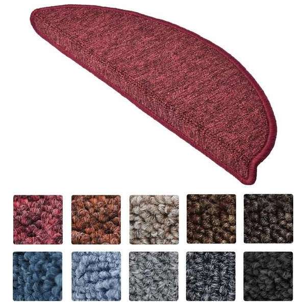 Beautissu Trapmatten ProStair - 15 stuks - 56x20cm - trapmat zelfklevend afgerond - bordeaux Beautissu Trapmatten ProStair - 15 stuks - 56x20cm - trapmat zelfklevend afgerond - bordeaux