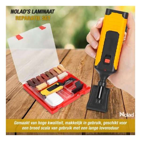 Needum - Laminaat Reparatieset - 11 kleuren hard wax staven - 17 onderdelen Needum - Laminaat Reparatieset - 11 kleuren hard wax staven - 17 onderdelen