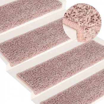 vidaXL Trapmatten 15 st 65x25 cm wit en roze