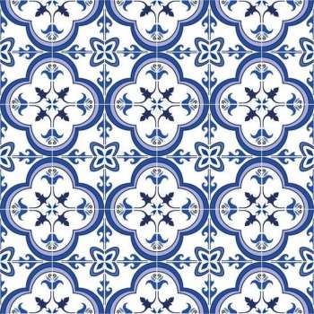 Vloerkleed vinyl | Blauwe Tegels