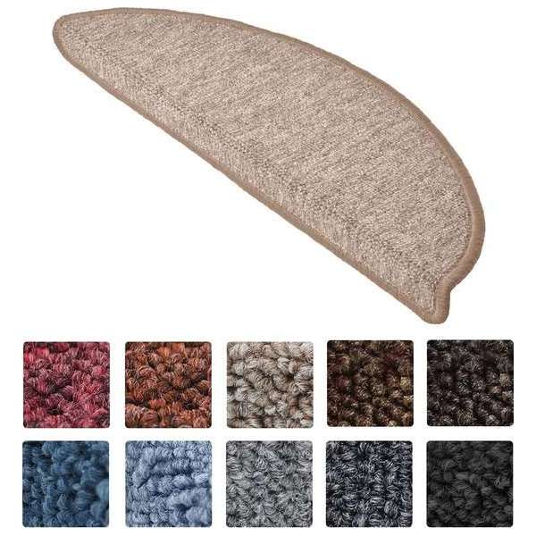 Beautissu Trapmatten ProStair - 15 stuks - 56x20cm - trapmat zelfklevend afgerond - sand Beautissu Trapmatten ProStair - 15 stuks - 56x20cm - trapmat zelfklevend afgerond - sand