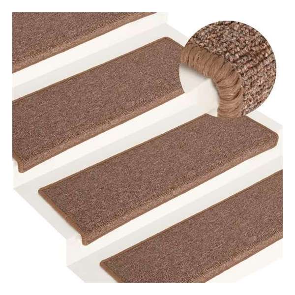 vidaXL Trapmatten 15 st 65x25 cm bruin vidaXL Trapmatten 15 st 65x25 cm bruin