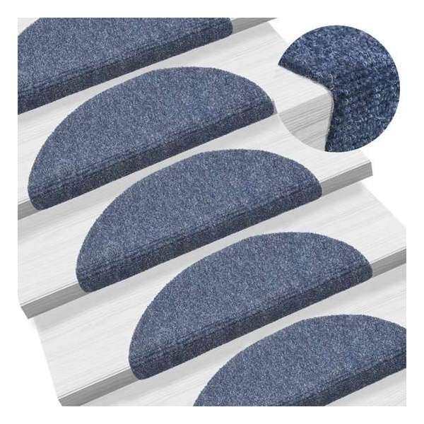 Trapmat zelfklevend 54x16x4 cm naaldvilt blauw 15 st Trapmat zelfklevend 54x16x4 cm naaldvilt blauw 15 st
