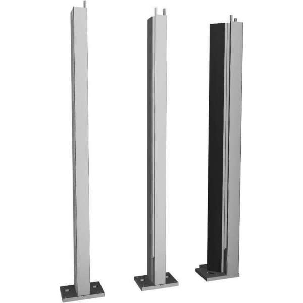 CLEAR VIEW LINE glazen balustrade -Tussen paal - 900mm -RAL 9005 CLEAR VIEW LINE glazen balustrade -Tussen paal - 900mm -RAL 9005
