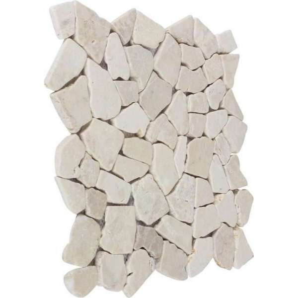 Mozaïektegel breuksteen marmer wit 30 x 30 cm Mozaïektegel breuksteen marmer wit 30 x 30 cm