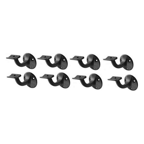 Leuninghouder zwart 65mm - Opschroef - Hol zadel Hermeta - 3500-70 - 8 stuks Leuninghouder zwart 65mm - Opschroef - Hol zadel Hermeta - 3500-70 - 8 stuks
