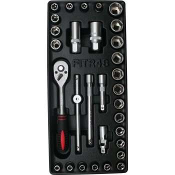 Hofftech Gevulde Gereedschapswagen-Tray Dopsleutelset 3/8" (31 Delig)
