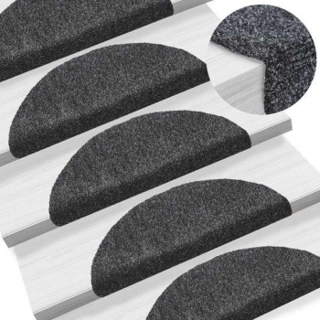 Trapmat trappenmat set trapmatten trapbekleding mat voor trap donker grijs set 15 54x16x4cm