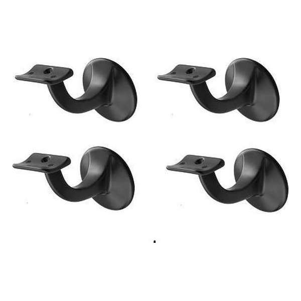 Leuninghouder, profiel hol, keilboutbevestiging, zwart 4 STUKS Leuninghouder, profiel hol, keilboutbevestiging, zwart 4 STUKS