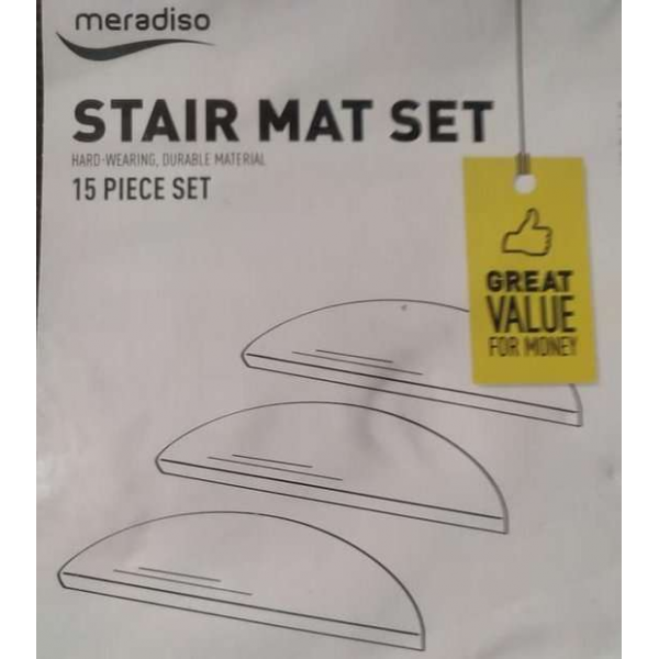trapmatten set 15 stuks bruin geribd duurzaam goede kwaliteit 90% polyester 10% polypropyleen afmeting 26x65 cm trapmatten set 15 stuks bruin geribd duurzaam goede kwaliteit 90% polyester 10% polypropyleen afmeting 26x65 cm
