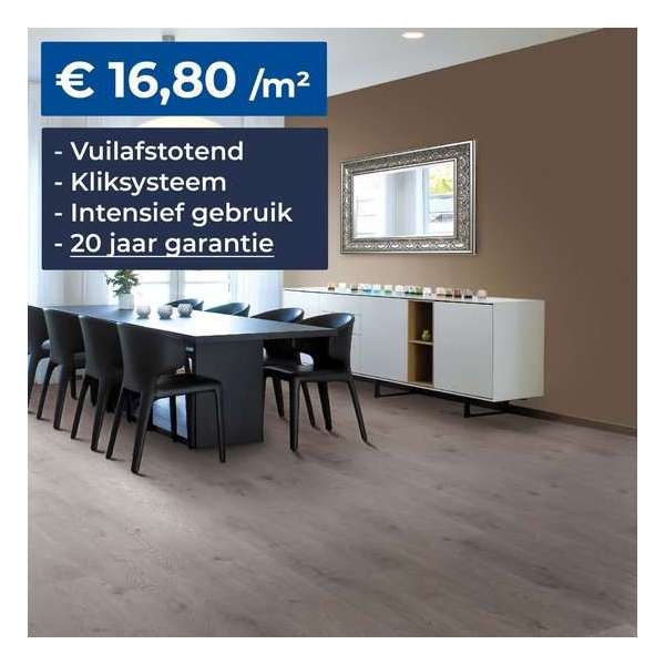 HDM Homebrand Laminaat - Aged Teak Grey - Vloer - Kliksysteem - Embossed - 8mm - 20 Jaar Garantie - 2,131 m² Per Pakket HDM Homebrand Laminaat - Aged Teak Grey - Vloer - Kliksysteem - Embossed - 8mm - 20 Jaar Garantie - 2,131 m² Per Pakket
