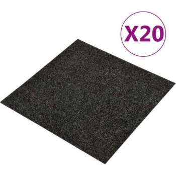 vidaXL Tapijttegels 20 st 5 m² zwart