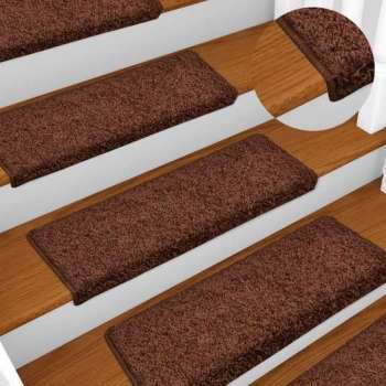 vidaXL Trapmatten 15 st 65x25 cm bruin