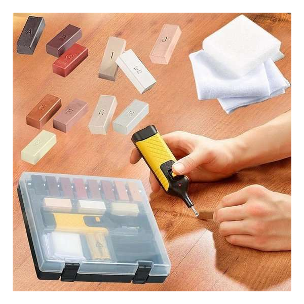 Complete Laminaat Reparatieset - Repair Kit - Reparatie Set Voor Laminaat & Parket Vloeren - Met 11 Wax Staven