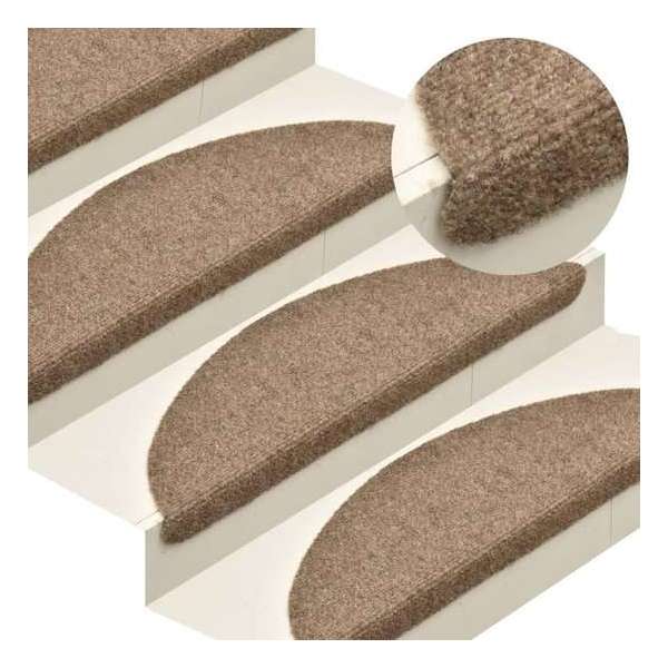 vidaXL Trapmatten zelfklevend 5 st 56x17x3 cm naaldvilt crèmekleurig vidaXL Trapmatten zelfklevend 5 st 56x17x3 cm naaldvilt crèmekleurig
