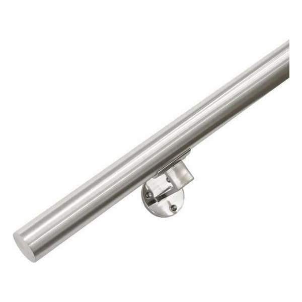IVOL Trapleuning RVS Geborsteld 70 cm met 2 houders IVOL Trapleuning RVS Geborsteld 70 cm met 2 houders