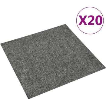 vidaXL Tapijttegels 20 st 5 m² donkergrijs