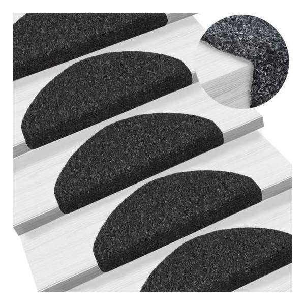 Trapmat trapbekleding trap set 15 zwart zelfklevend plakmat plakken 54x16x4cm