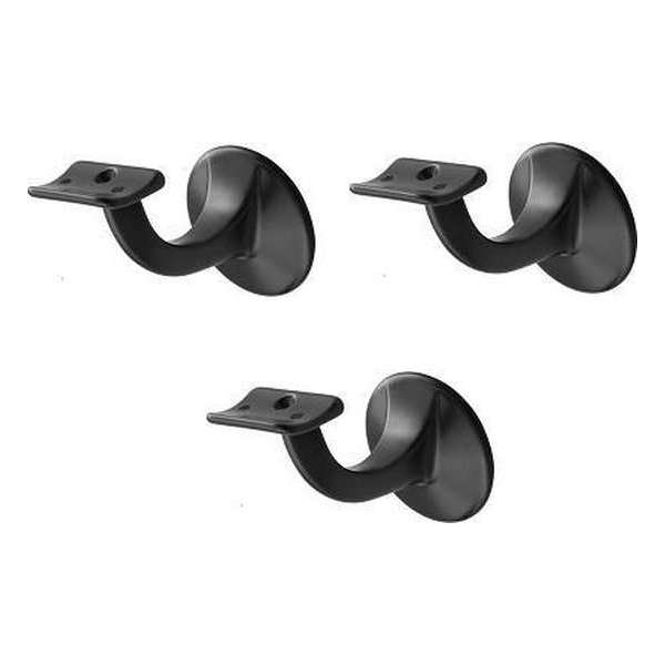 Leuninghouder, profiel hol, keilboutbevestiging, zwart 3 STUKS Leuninghouder, profiel hol, keilboutbevestiging, zwart 3 STUKS