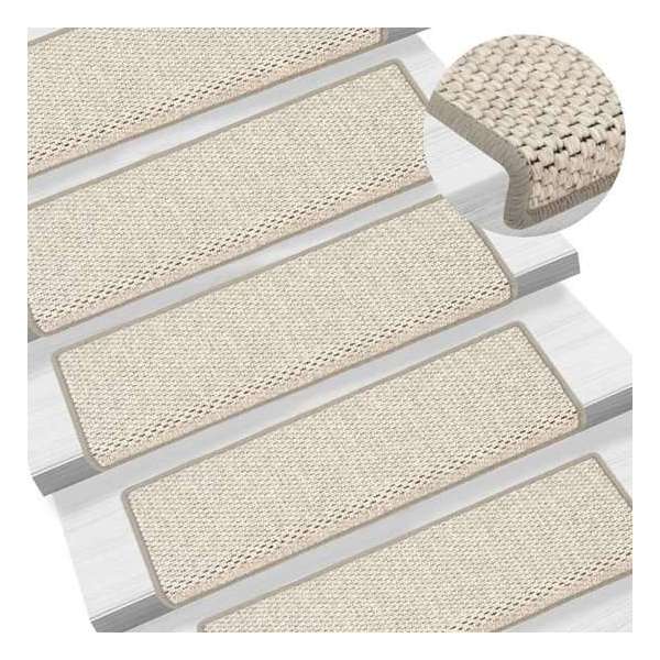 vidaXL Trapmatten zelfklevend 15 st sisal-look 65x25 cm beige vidaXL Trapmatten zelfklevend 15 st sisal-look 65x25 cm beige