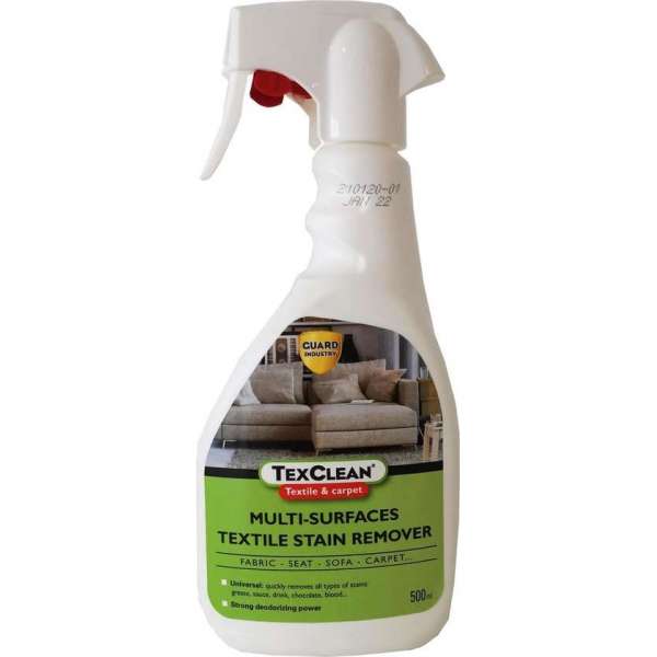 Vlekverwijderaar voor textiel, tapijtreiniger, reinigen van auto zetels en interieur - Spray - Texclean 0,5L Vlekverwijderaar voor textiel, tapijtreiniger, reinigen van auto zetels en interieur - Spray - Texclean 0,5L