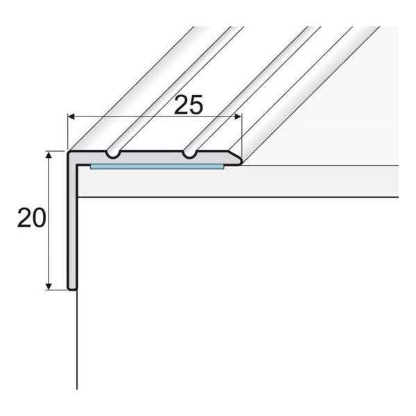 A36 Aluminium hoekprofiel zelfklevend 100 cm X 25 x 20 mm A36 Aluminium hoekprofiel zelfklevend 100 cm X 25 x 20 mm