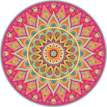 Vloerkleed vinyl rond | Mandala koraal