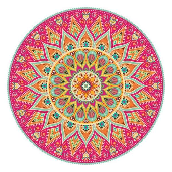 Vloerkleed vinyl rond | Mandala koraal