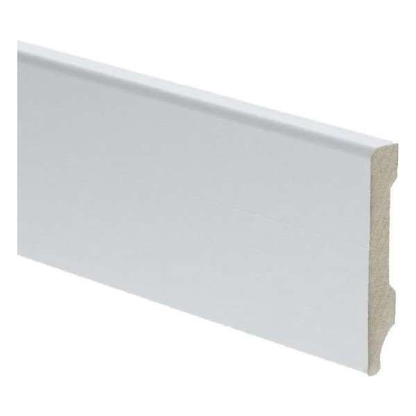 Hoge plinten - MDF - Moderne plint 55x9 mm - Wit - Voorgelakt - RAL 9016 - Per stuk 2,4m Hoge plinten - MDF - Moderne plint 55x9 mm - Wit - Voorgelakt - RAL 9016 - Per stuk 2,4m