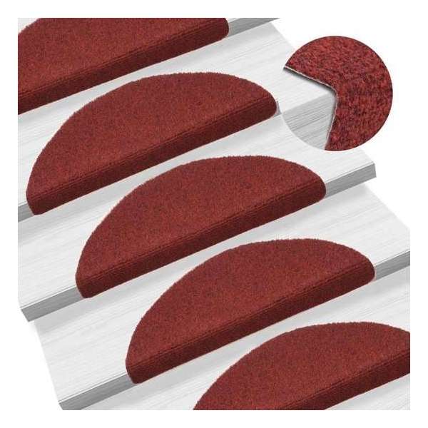 Trapmat trapbekleding trap set 15 rood zelfklevend plakmat plakken
