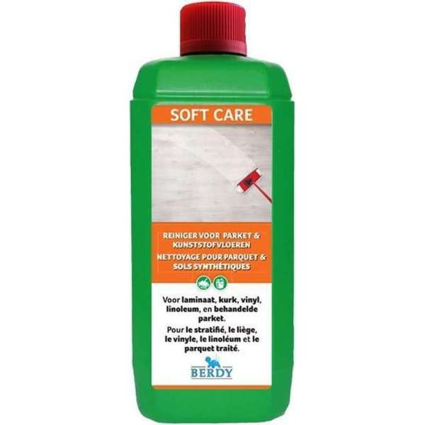 Soft Care - Sterke reiniger - LAMINAAT, PARKET EN KUNSTSTOFVLOEREN - Berdy - 1L Soft Care - Sterke reiniger - LAMINAAT, PARKET EN KUNSTSTOFVLOEREN - Berdy - 1L