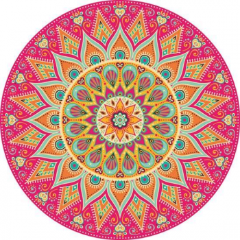 Vloerkleed vinyl rond | Mandala koraal