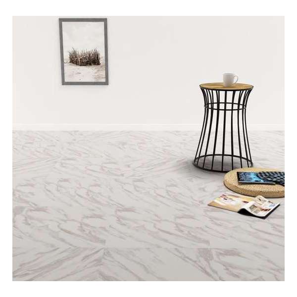 Vloerplanken zelfklevend 5,11 m² PVC wit marmer Vloerplanken zelfklevend 5,11 m² PVC wit marmer
