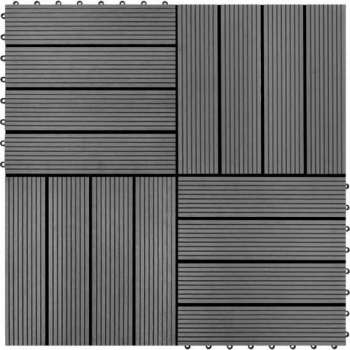 vidaXL 22 st Terrastegels 30x30 cm 2 m² HKC grijs
