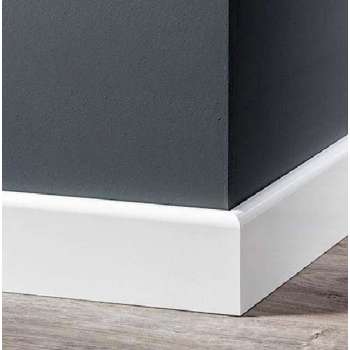 Overschilderbaar  MDF Eigentijdse plint 70x15 wit gegrond (12 m)