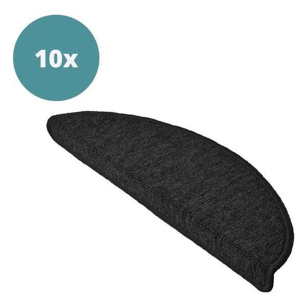Luxe Trapmatten XXL - 10 stuks - 54x16 cm – Afgerond - Antraciet - Trapmat Zelfklevend – Geluiddempend Luxe Trapmatten XXL - 10 stuks - 54x16 cm – Afgerond - Antraciet - Trapmat Zelfklevend – Geluiddempend